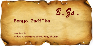 Benyo Zsóka névjegykártya